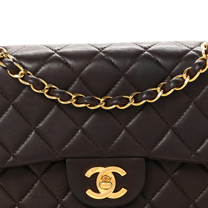 Chanel Lambskin Quilted Small Double Flap Dark Brown 8 of 10