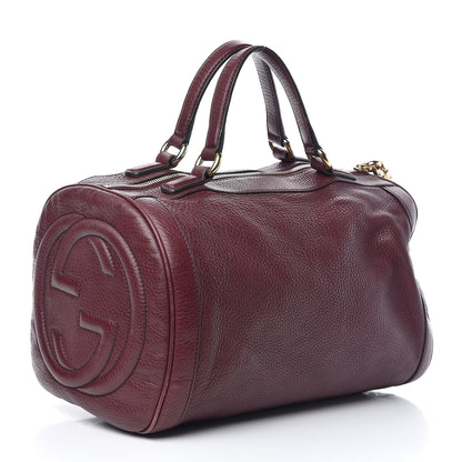 Gucci Pebbled Calfskin Medium Soho Boston Burgundy 3 of 15