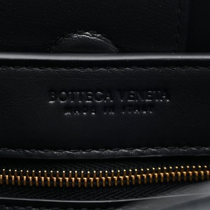 Bottega Veneta Raffia Lambskin Intrecciato Small Andiamo Shoulder Bag Natural Midnight 6 of 9
