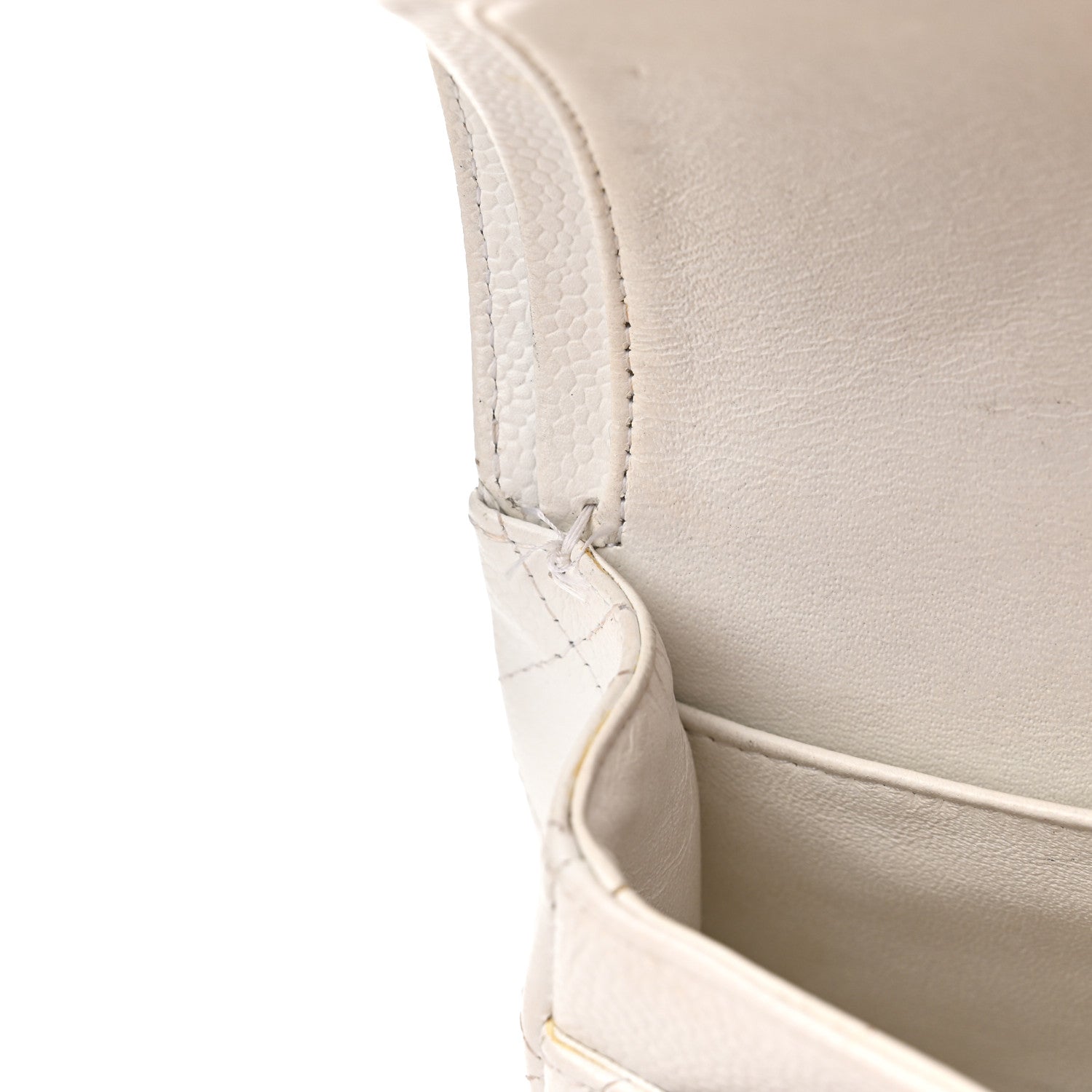 Chanel Caviar Quilted Medium Double Flap Bijoux Chain White 17 of 21