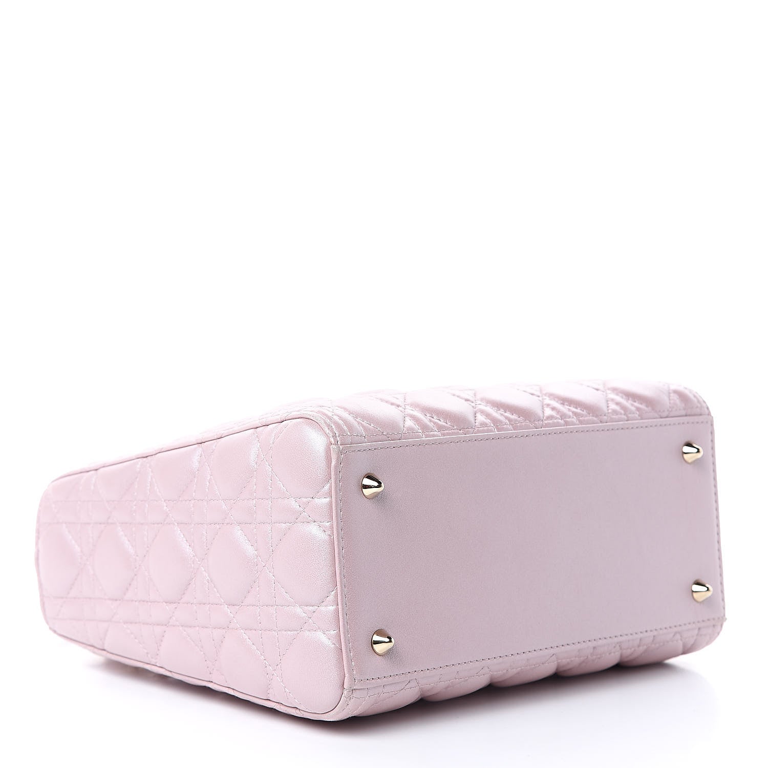 Christian Dior Pearly Lambskin Cannage Medium Lady Dior Lotus 4 of 14
