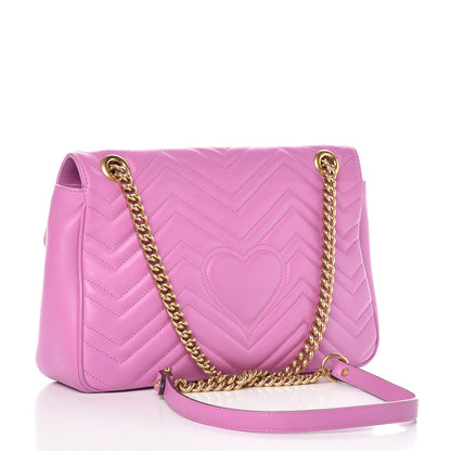 Gucci Calfskin Matelasse Medium GG Marmont Shoulder Bag Candy Mousse 3 of 11