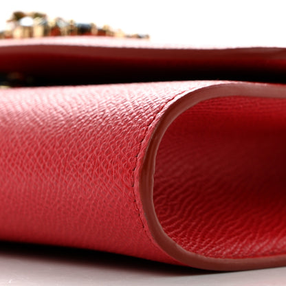 Dolce & Gabbana Dauphine Crystal Wallet On Chain Red 10 of 11