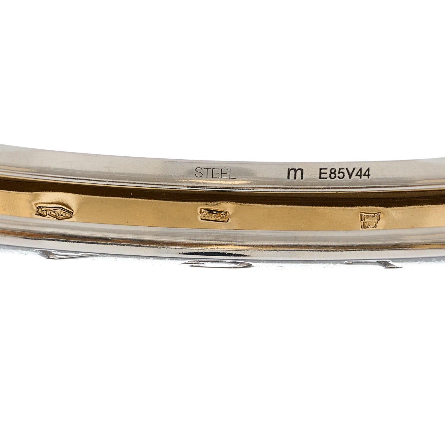 Bulgari 18K Yellow Gold Stainless Steel B.Zero1 Bangle Bracelet M 4 of 5