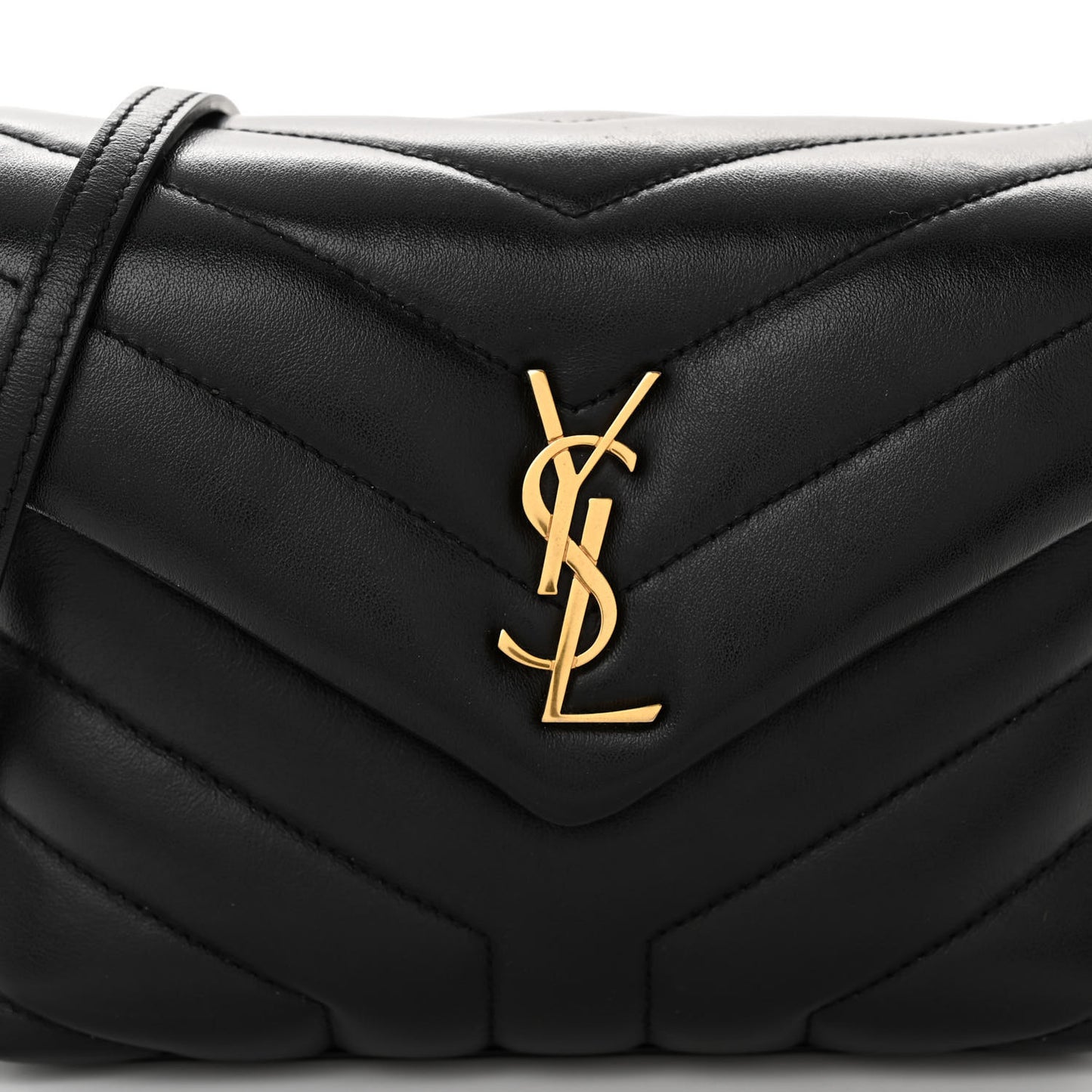 Calfskin Y Quilted Monogram Toy Loulou Crossbody Bag Black