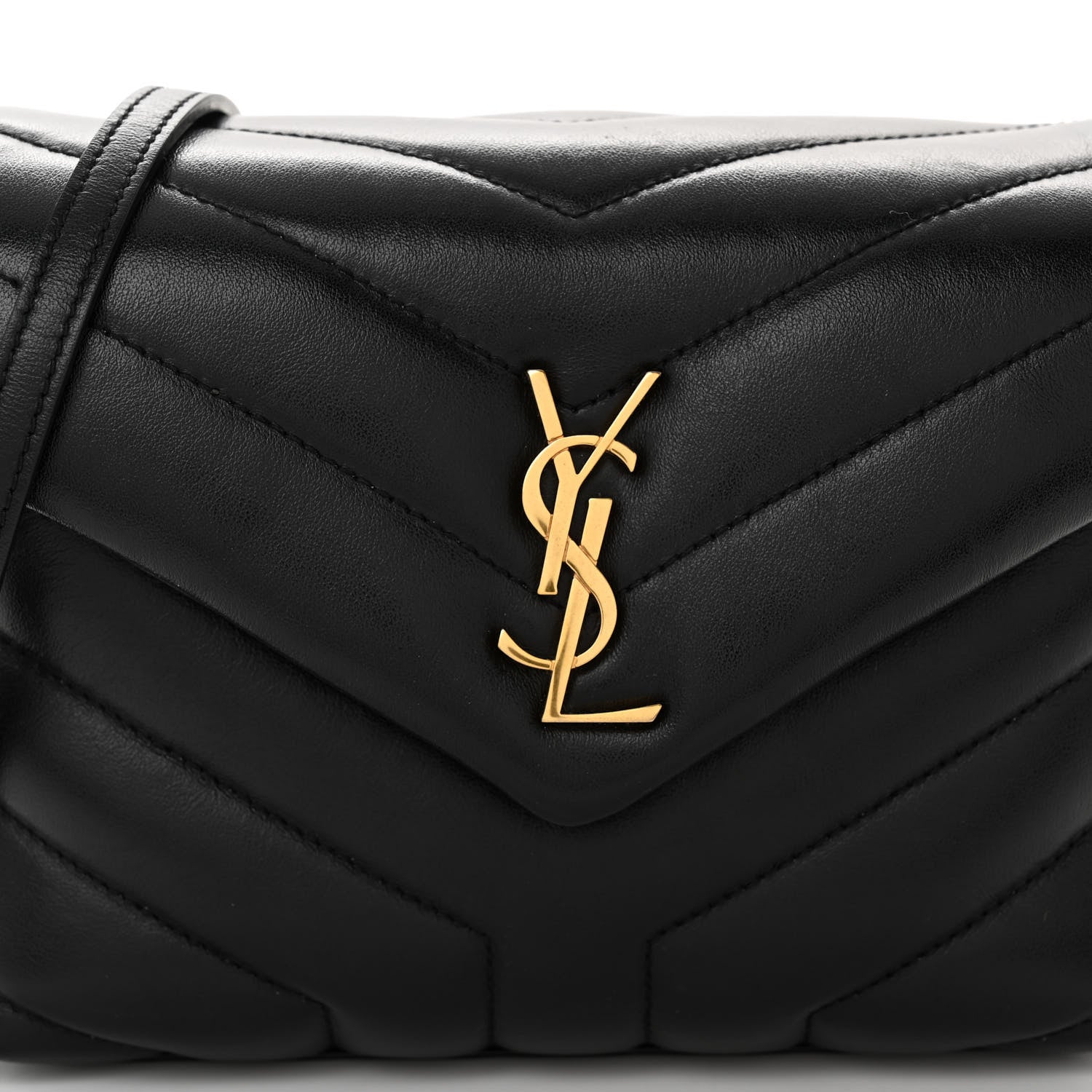 Saint Laurent Calfskin Y Quilted Monogram Toy Loulou Crossbody Bag Black 8 of 10