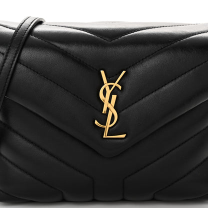 Saint Laurent Calfskin Y Quilted Monogram Toy Loulou Crossbody Bag Black 8 of 10