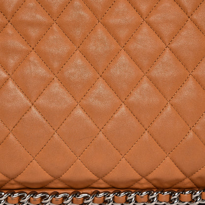 Chanel Washed Lambskin Chain Around Maxi Flap Bag Dark Beige 13 of 18