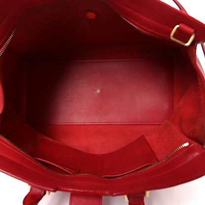 Saint Laurent Calfskin Small Monogram Cabas Lipstick Red 5 of 10