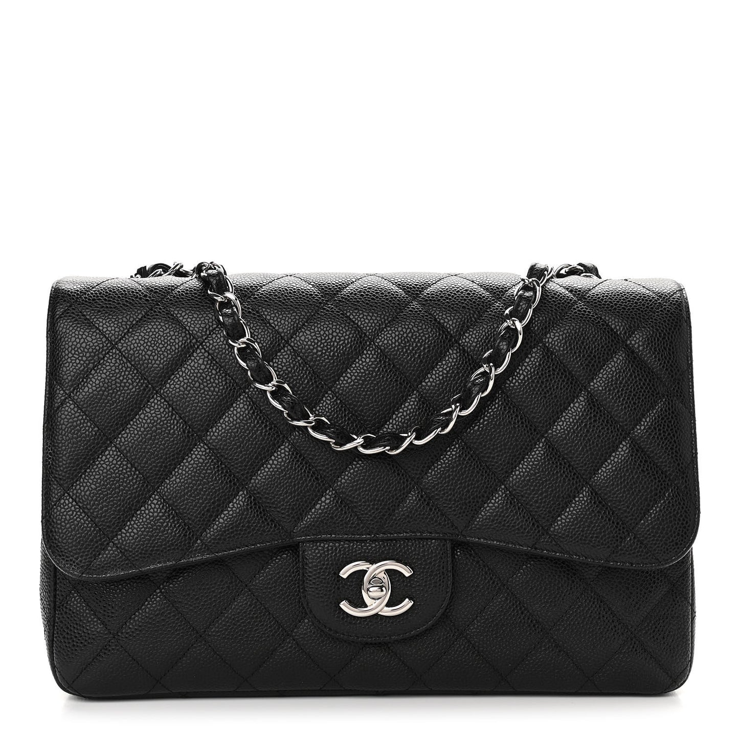 Caviar Quilted Jumbo Single Flap Black
