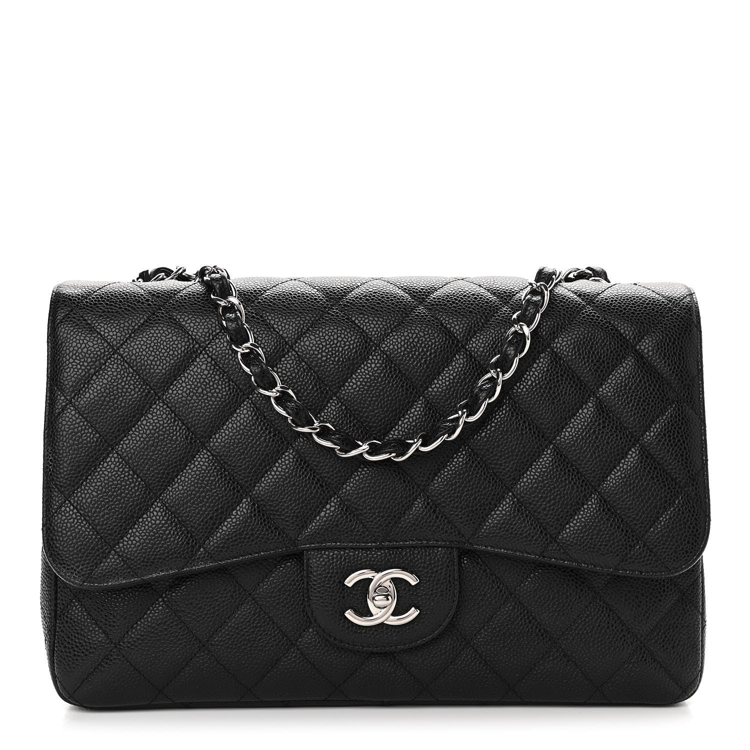 Chanel Caviar Quilted Jumbo Single Flap Black 1 of 12