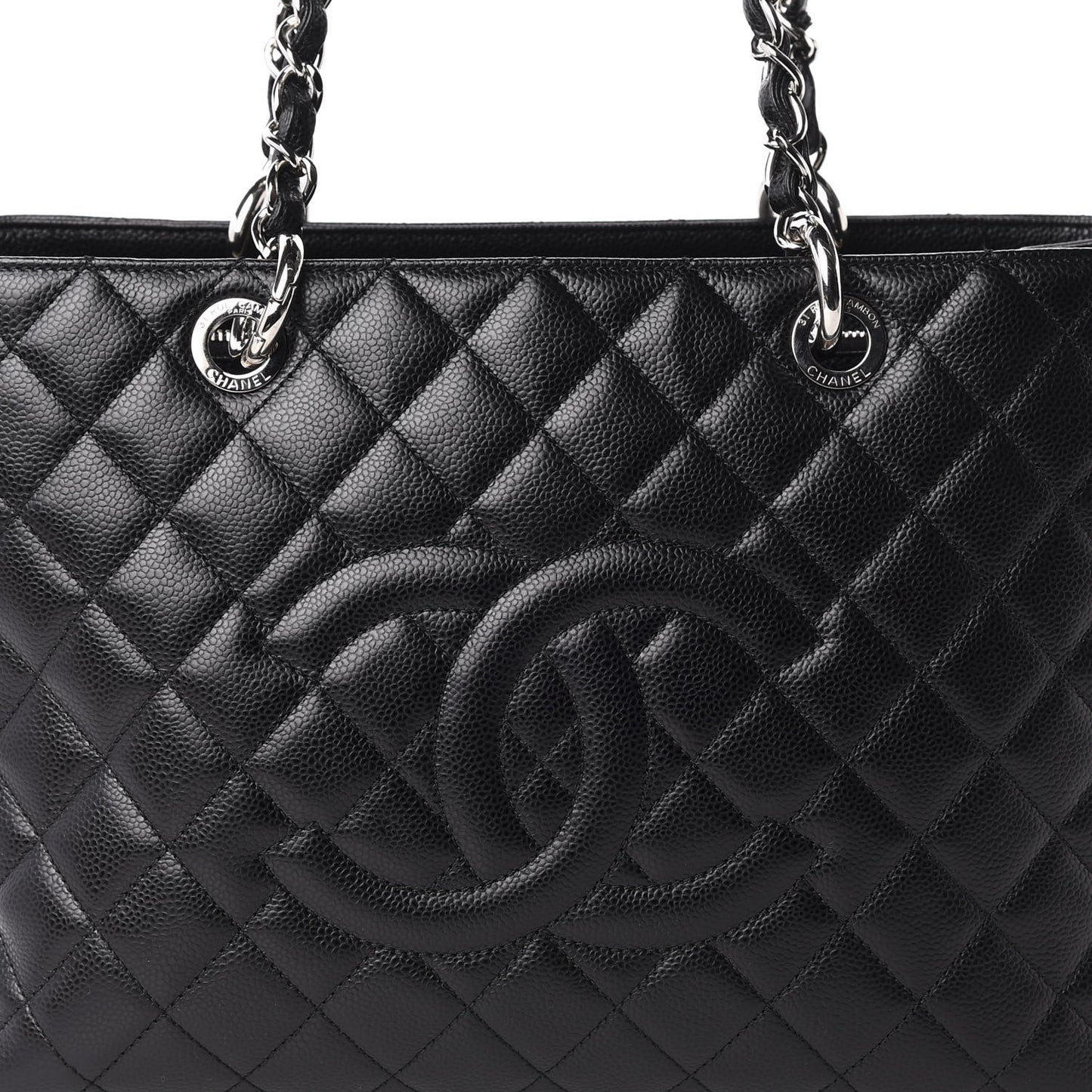 Caviar Quilted Grand Shopping Tote GST Black