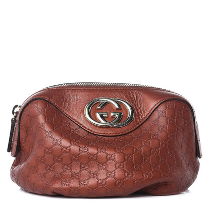 Gucci Metallic Microguccissima GG Cosmetic Case Burnt Orange 1 of 9