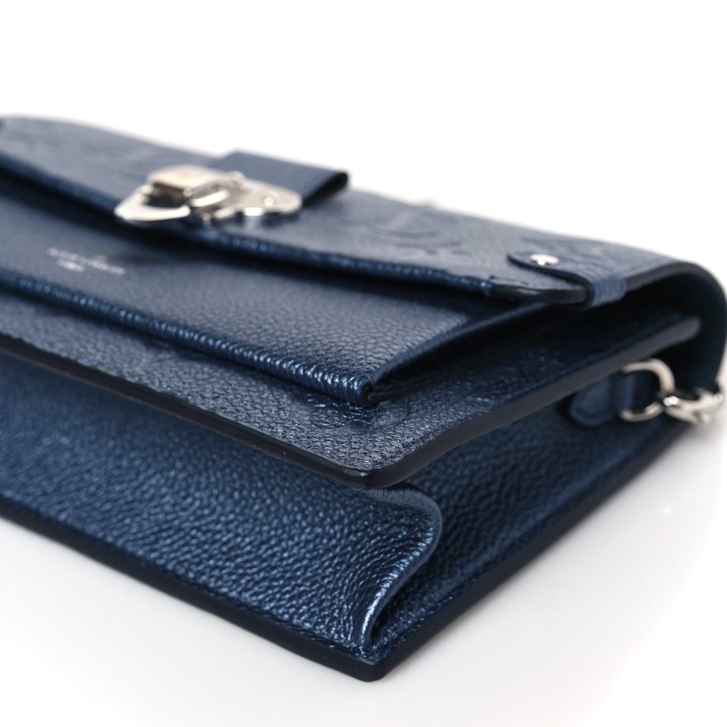Metalli Empreinte Monogram Vavin Chain Wallet Navy Nacre