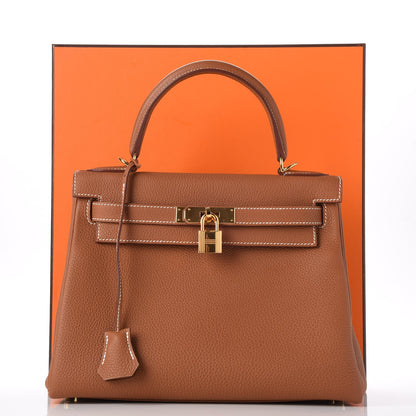 Hermes Togo Kelly Retourne 28 Gold 38 of 38