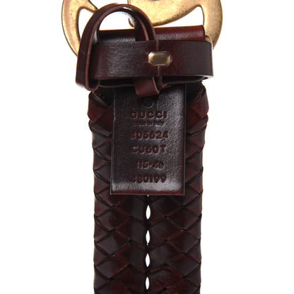 Gucci Calfskin Braided Double G 40mm Belt 115 46 Cuoio Bruciato 3 of 5