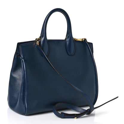 Salvatore Ferragamo Calfskin Medium Studio Bag Navy 4 of 10