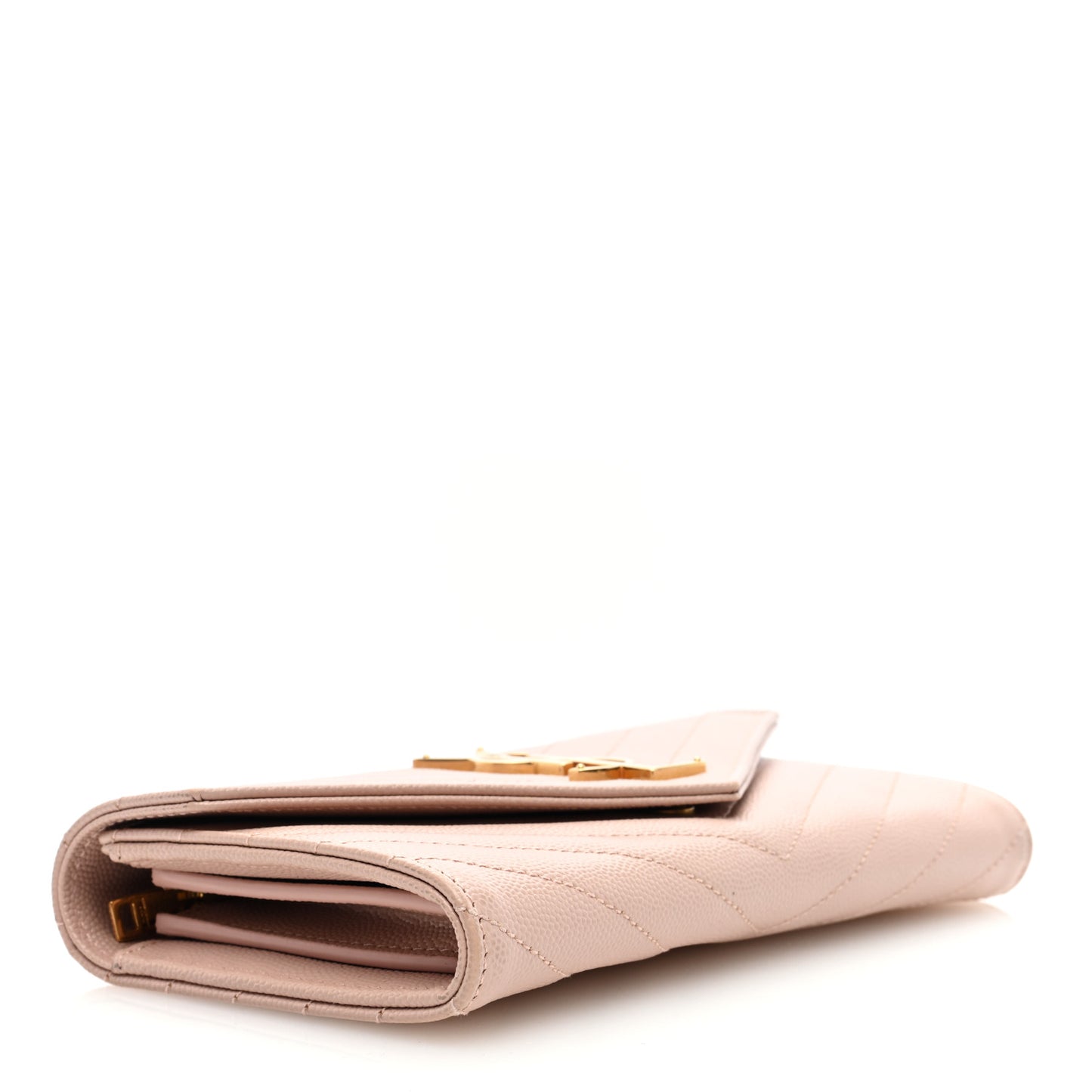 Grain De Poudre Matelasse Chevron Monogram Flap Wallet Pink