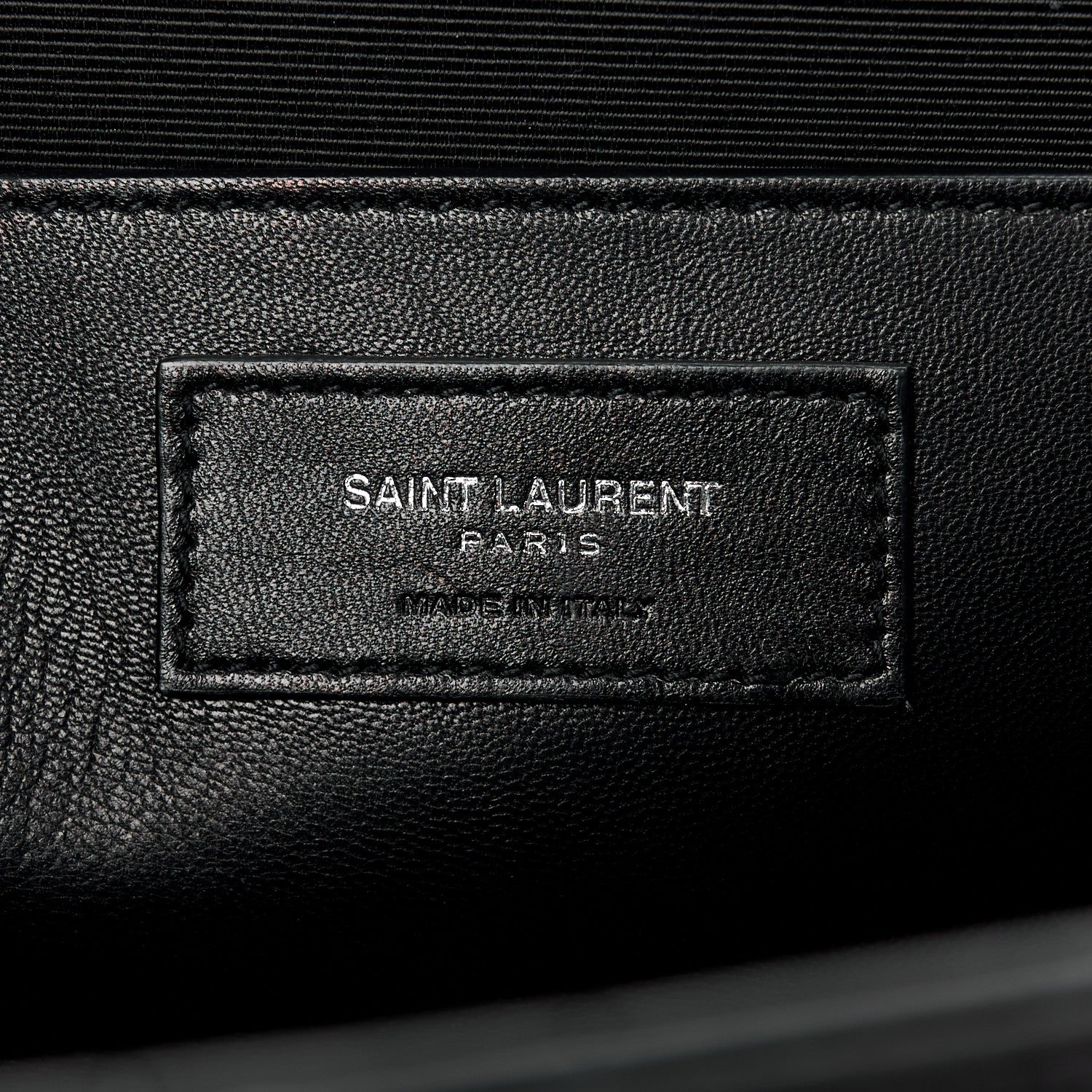 Saint Laurent Calfskin Crocodile Embossed Large Classic Monogram Kate Satchel Black 7 of 16