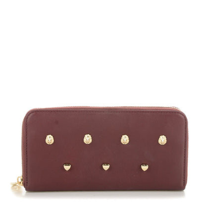 Mulberry Smooth Calfskin Studded Cara Delevingne Zip Around Wallet Oxblood 1 of 7