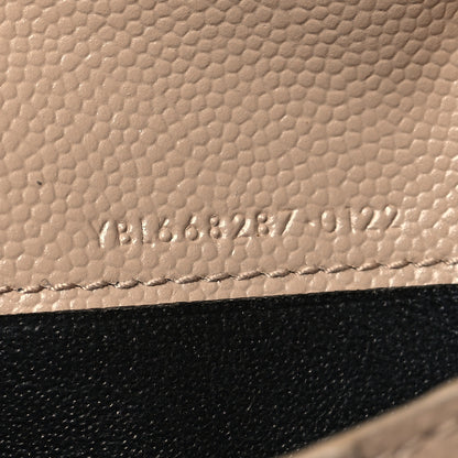 Saint Laurent Grain De Poudre Matelasse Chevron Monogram Zipped Card Case Dark Beige 8 of 9