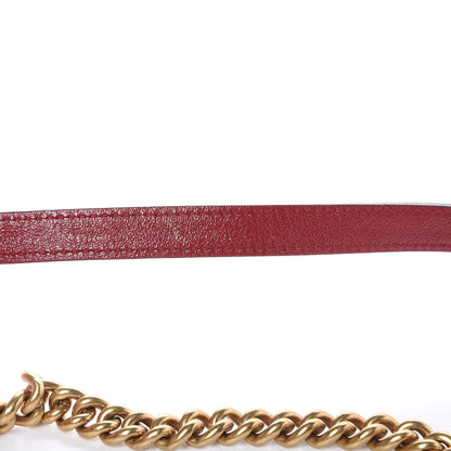 Gucci Vintage Effect Calfskin Matelasse Diagonal Small Torchon GG Marmont Shoulder Bag Black Romantic Cherry 10 of 10
