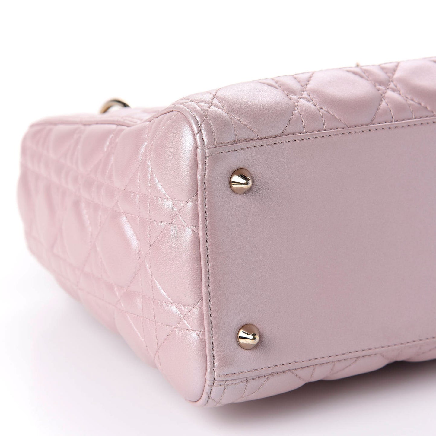 Pearly Lambskin Cannage Medium Lady Dior Lotus