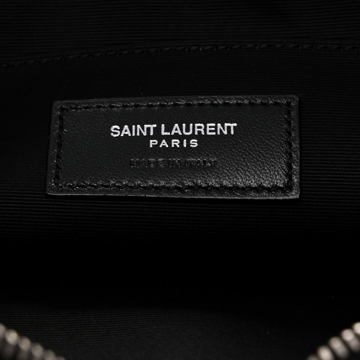 Linen Canvas Rive Gauche Zipped Pouch Black