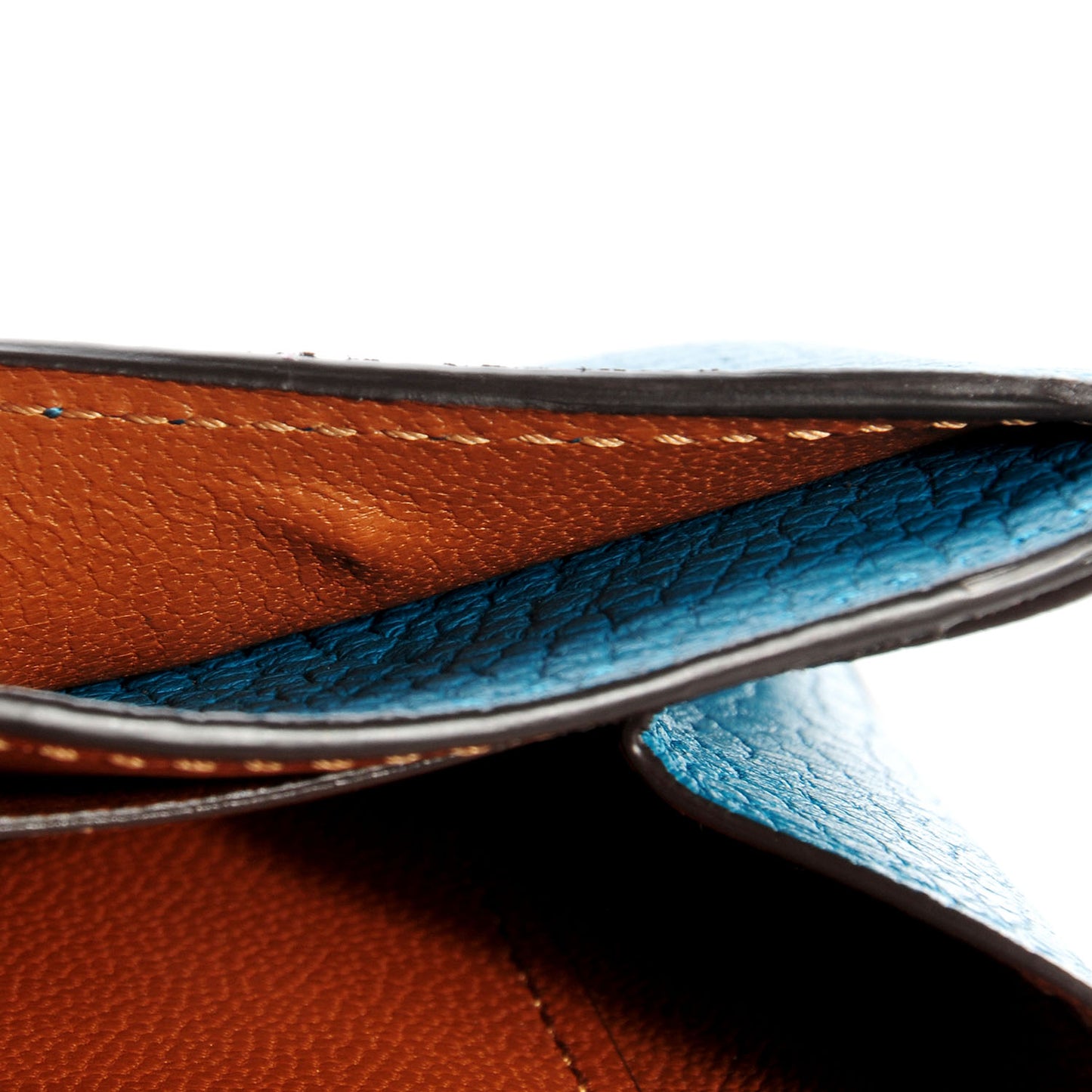 Taurillon Vivienne LV Long Wallet Bleu Canard