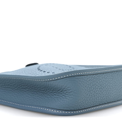 Hermes Taurillon Clemence Evelyne TPM New Blue Jean 9 of 11