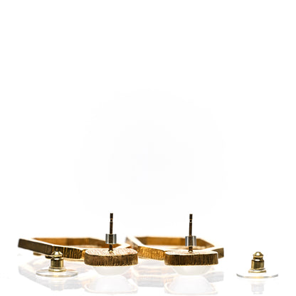 Chanel Metal Pearl CC Drop Earrings Gold 4 of 5