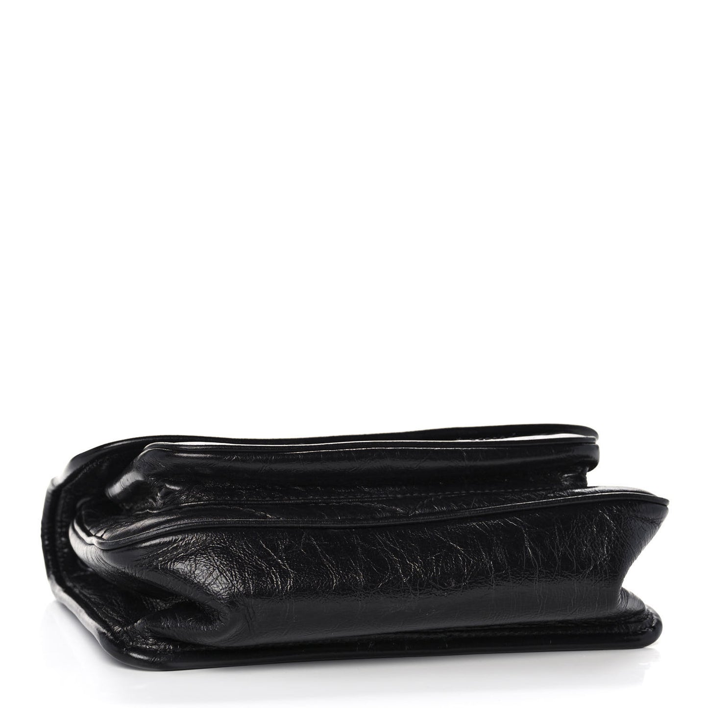Crinkled Calfskin Matelasse Monogram Baby Niki Chain Satchel Black