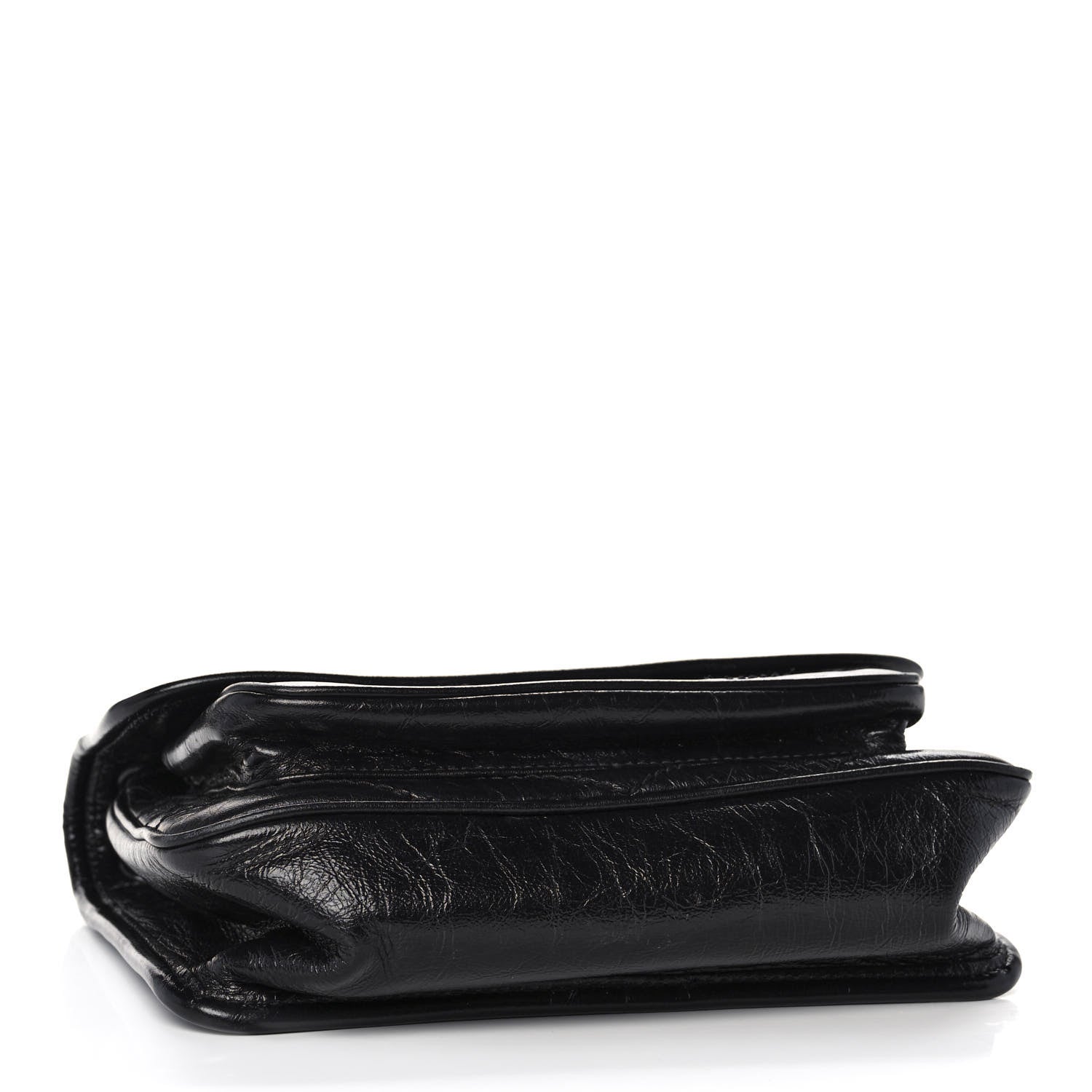Saint Laurent Crinkled Calfskin Matelasse Monogram Baby Niki Chain Satchel Black 4 of 13