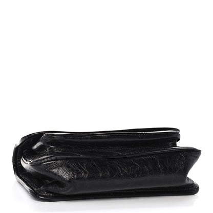 Saint Laurent Crinkled Calfskin Matelasse Monogram Baby Niki Chain Satchel Black 4 of 13