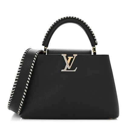 Louis Vuitton Taurillon Capucines MM Black Etain Metallic Gray 1 of 10