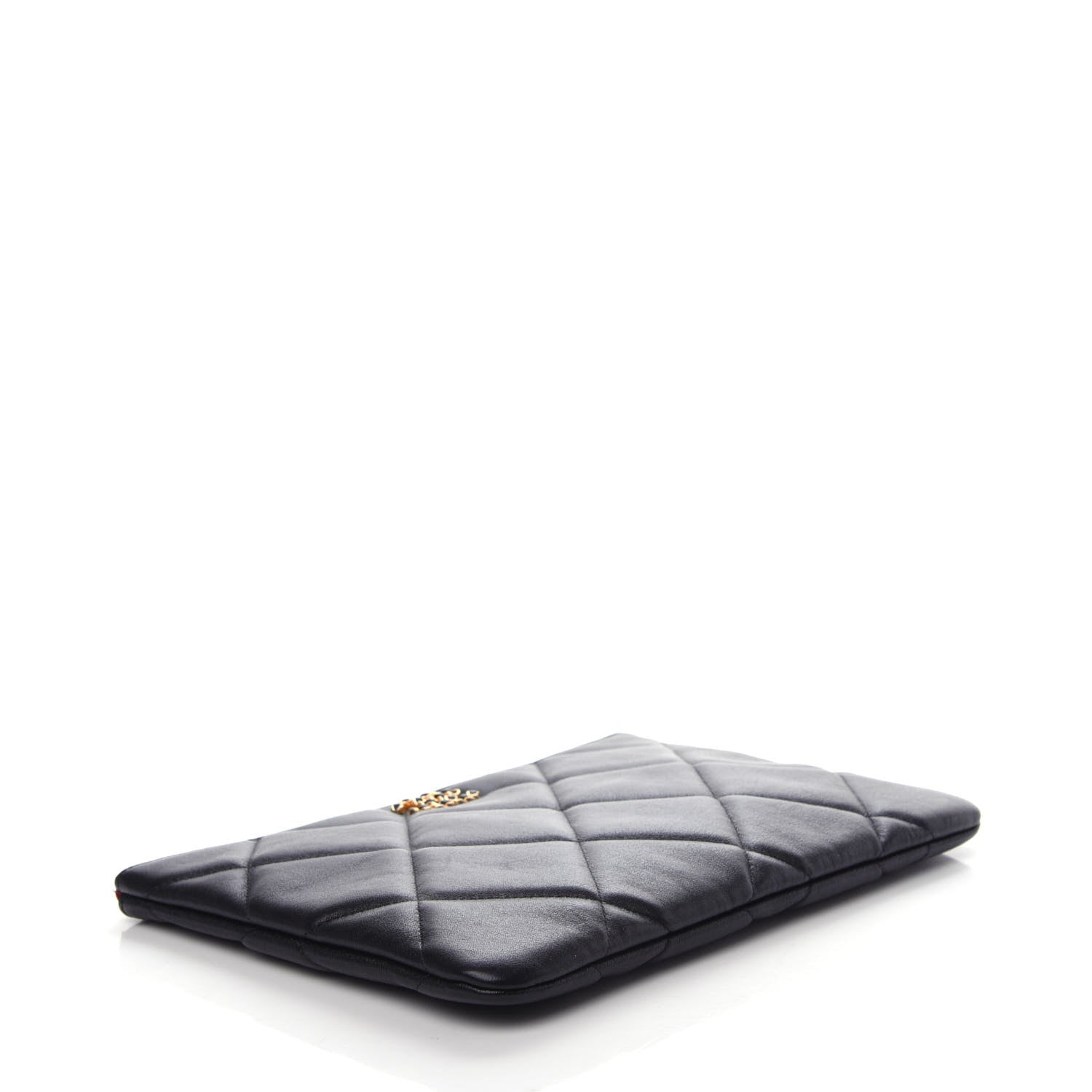 Chanel Lambskin Quilted Large 19 Cosmetic Case Black 4 of 8