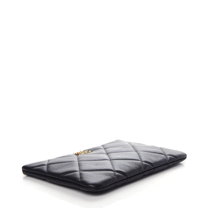 Chanel Lambskin Quilted Large 19 Cosmetic Case Black 4 of 8