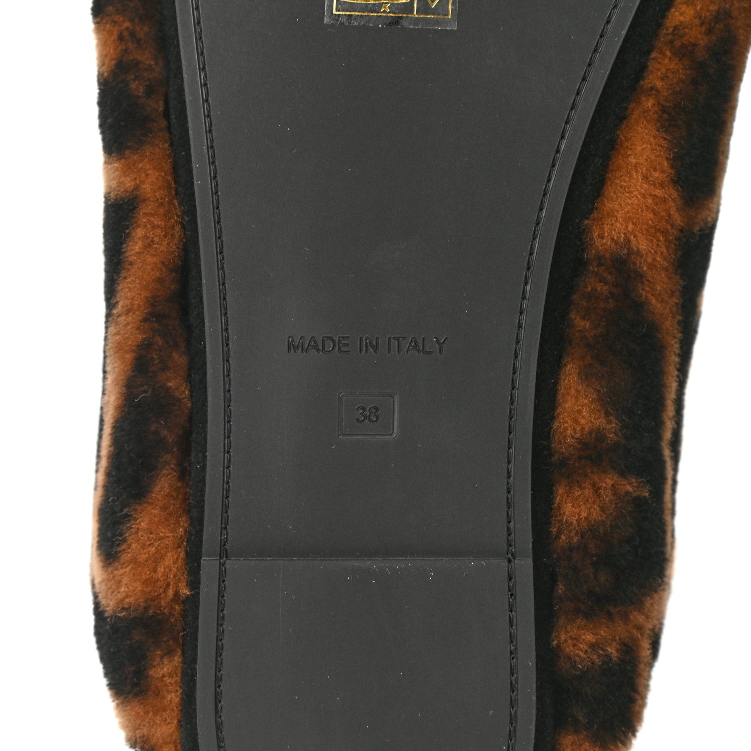 Fendi Shearling Nappa FF Slippers 38 Tobacco Black 8 of 8
