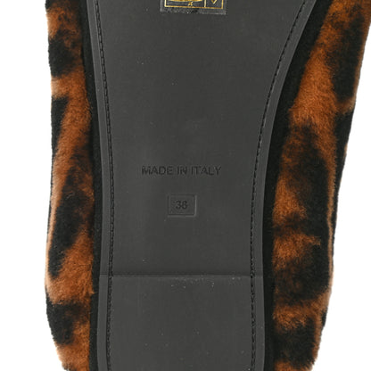 Fendi Shearling Nappa FF Slippers 38 Tobacco Black 8 of 8