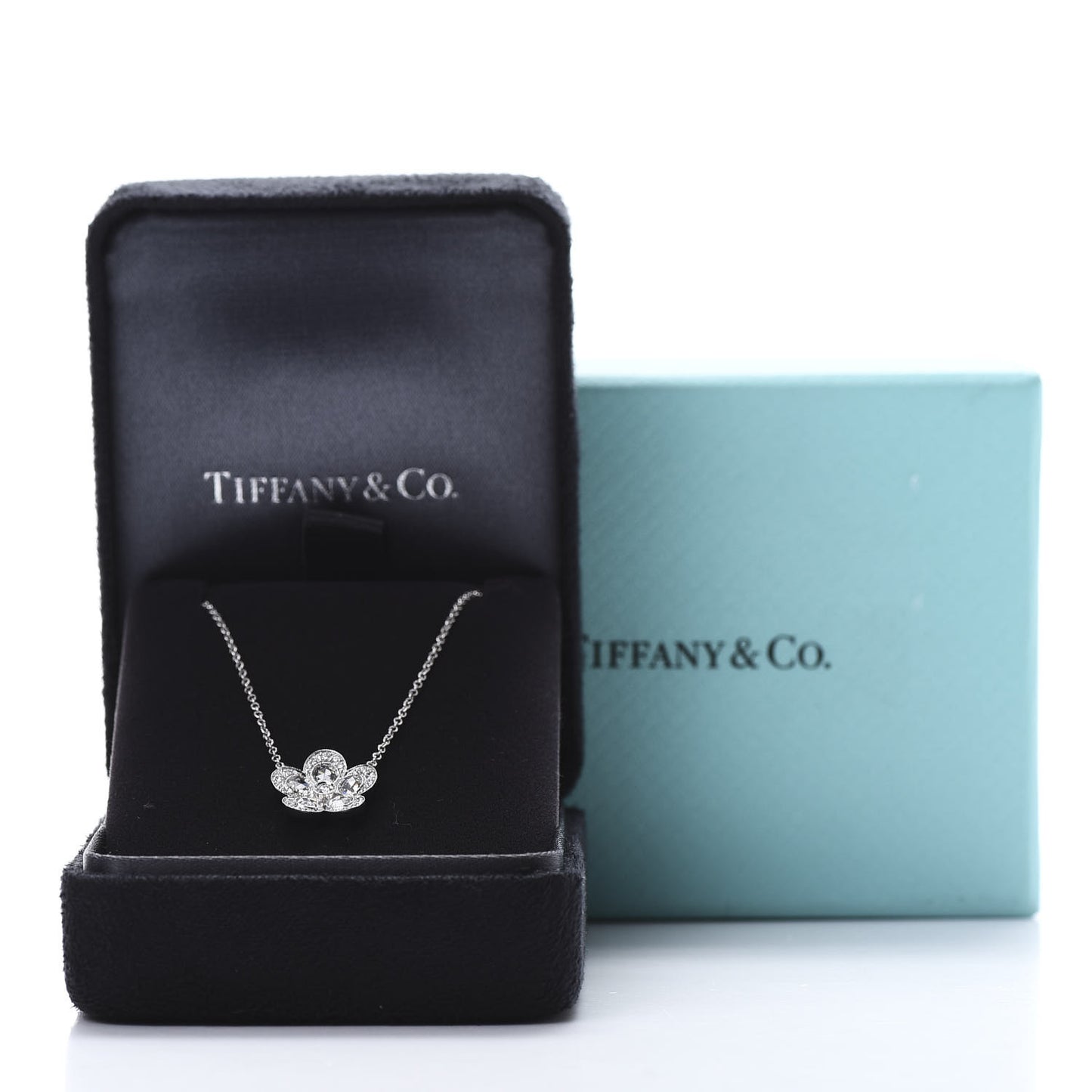 Platinum Diamond Small Enchant Flower Pendant Necklace
