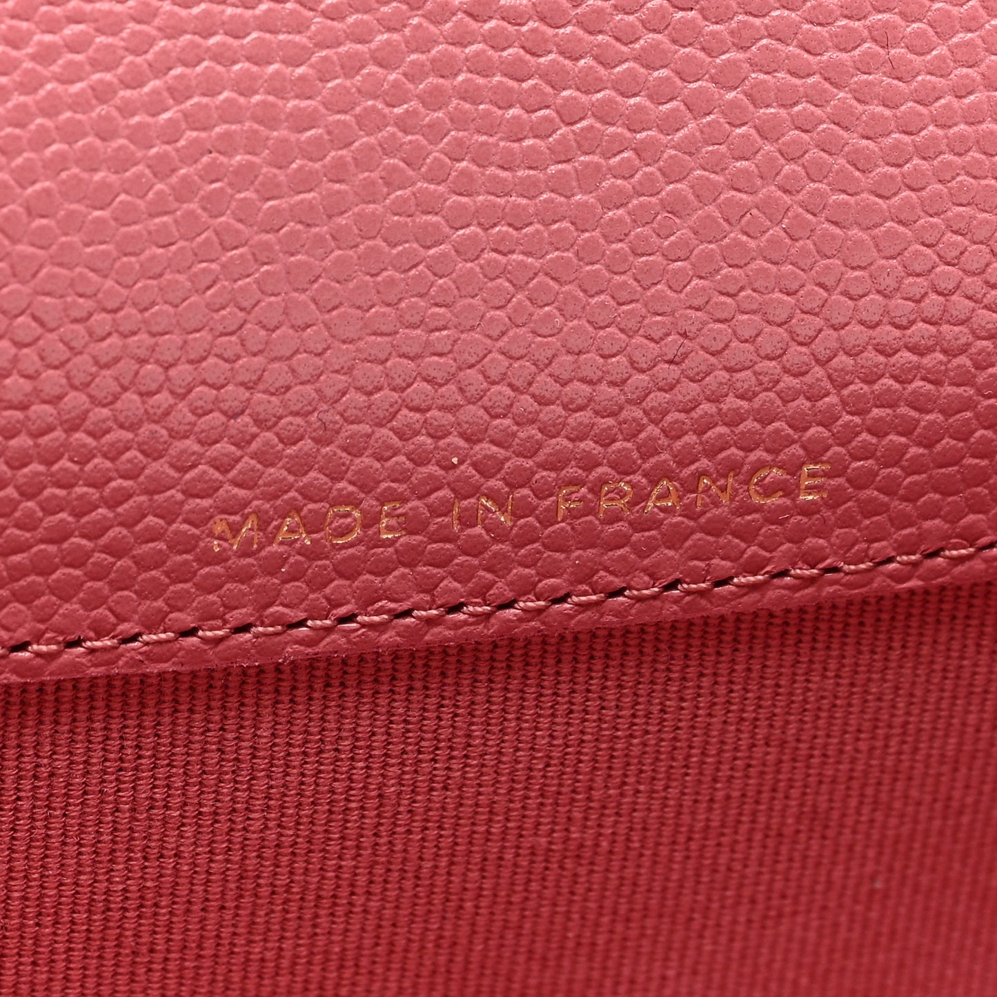 Caviar Quilted Flap Card Holder Wallet Dark Pink