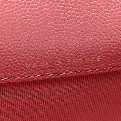 Chanel Caviar Quilted Flap Card Holder Wallet Dark Pink 7 of 8