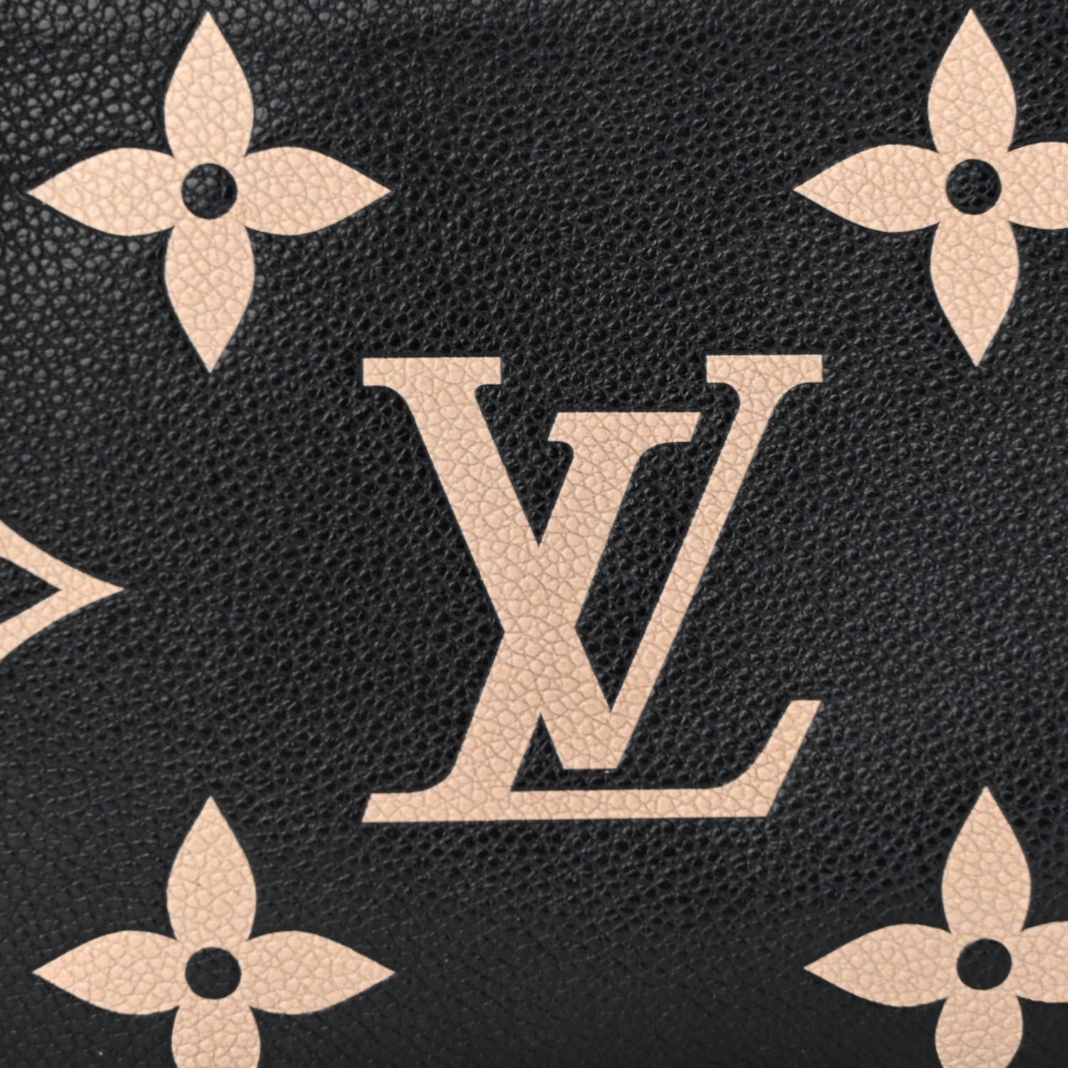 Louis Vuitton Empreinte Monogram Giant Double Zip Pochette Black Cream 8 of 10