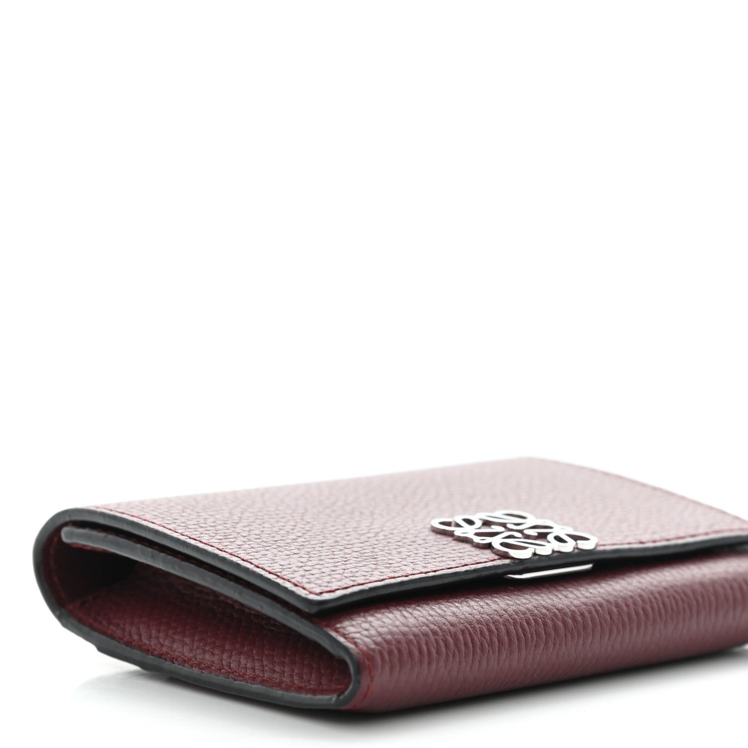 Loewe Pebble Grain Calfskin Anagram Small Vertical Wallet Berry 8 of 10