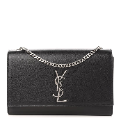 Saint Laurent Grain De Poudre Medium Classic Monogram Kate Satchel Black 1 of 10