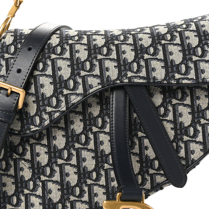 Christian Dior Oblique Saddle Bag With Strap Blue 8 of 12