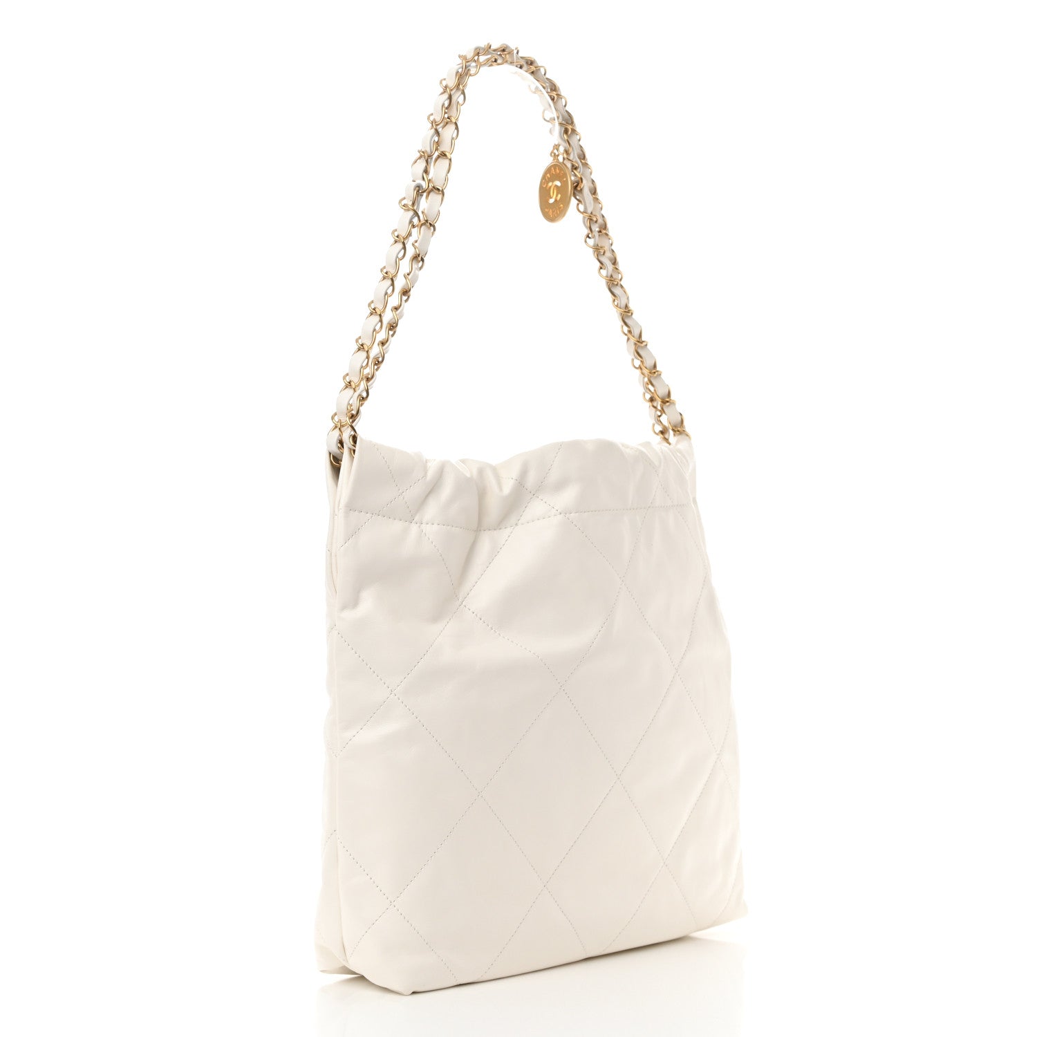 Chanel Shiny Calfskin Quilted Small Chanel 22 White 4 of 13
