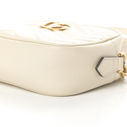 Gucci Calfskin Matelasse Mini GG Marmont Chain Shoulder Bag White 10 of 14
