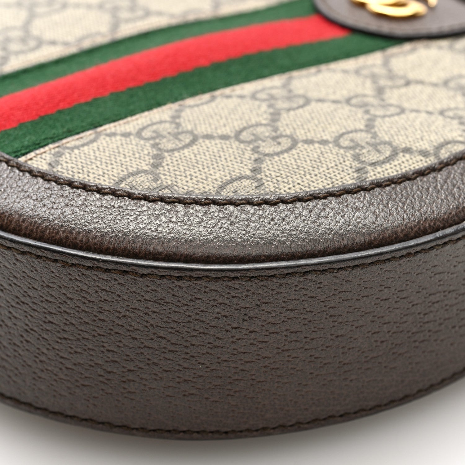 Gucci GG Supreme Monogram Web Mini Ophidia Round Shoulder Bag Brown 10 of 10