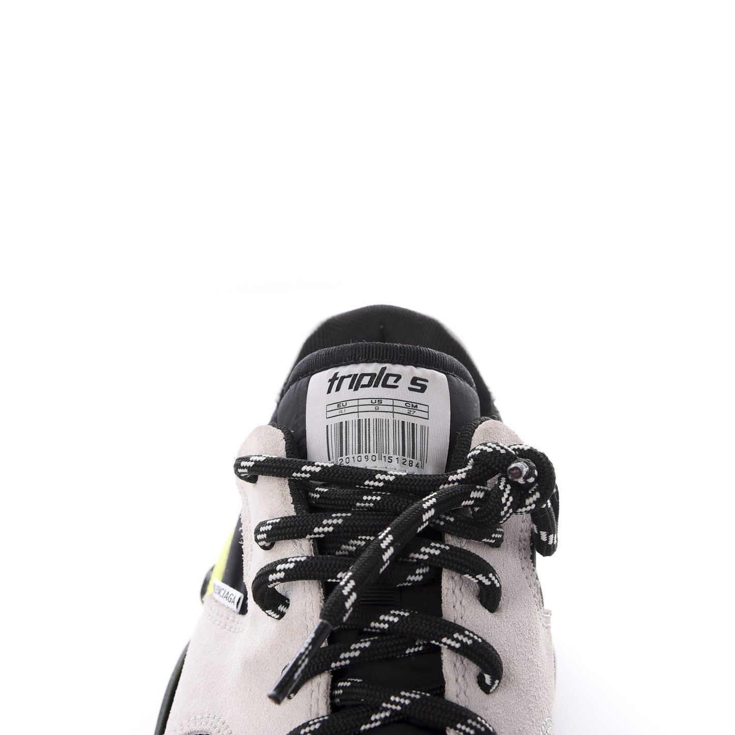 Nylon Suede Mens Triple S 2.0 Sneakers 41 Gris Black Jaune Fluo